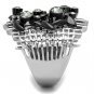 TK1687 - Two-Tone IP Black Stainless Steel Ring with Top Grade Crystal in Black Diamond