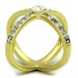 TK1726 - IP Gold(Ion Plating) Stainless Steel Ring with Top Grade Crystal in Clear