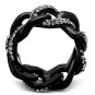 TK1731 - IP Black(Ion Plating) Stainless Steel Ring with Top Grade Crystal in Black Diamond