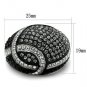 TK1733 - Two-Tone IP Black Stainless Steel Ring with Top Grade Crystal in Black Diamond