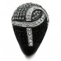 TK1733 - Two-Tone IP Black Stainless Steel Ring with Top Grade Crystal in Black Diamond