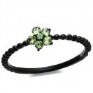 TK1739 - IP Black(Ion Plating) Stainless Steel Ring with Top Grade Crystal in Peridot