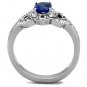 TK1765 - High polished (no plating) Stainless Steel Ring with Synthetic Synthetic Glass in Montana