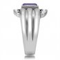 TK181 - High polished (no plating) Stainless Steel Ring with Top Grade Crystal in Tanzanite
