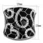 TK1853 - High polished (no plating) Stainless Steel Ring with Top Grade Crystal in Clear