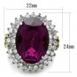 TK1892 - Two-Tone IP Gold (Ion Plating) Stainless Steel Ring with Top Grade Crystal in Amethyst