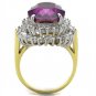 TK1892 - Two-Tone IP Gold (Ion Plating) Stainless Steel Ring with Top Grade Crystal in Amethyst