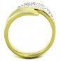 TK1912 - Two-Tone IP Gold (Ion Plating) Stainless Steel Ring with Top Grade Crystal in Clear