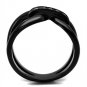 TK2098 - IP Black(Ion Plating) Stainless Steel Ring with Top Grade Crystal in Black Diamond
