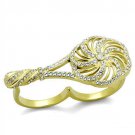 TK2107 - IP Gold(Ion Plating) Stainless Steel Ring with Top Grade Crystal in Clear