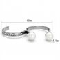 TK2110 - High polished (no plating) Stainless Steel Ring with Synthetic Pearl in White