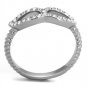 TK2122 - High polished (no plating) Stainless Steel Ring with Top Grade Crystal in Clear