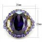 TK2160 - IP Gold(Ion Plating) Stainless Steel Ring with AAA Grade CZ in Amethyst