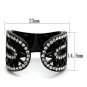 TK2166 - IP Black(Ion Plating) Stainless Steel Ring with Top Grade Crystal in Black Diamond
