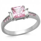 TK2169 - High polished (no plating) Stainless Steel Ring with AAA Grade CZ in Rose