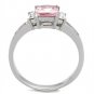 TK2169 - High polished (no plating) Stainless Steel Ring with AAA Grade CZ in Rose