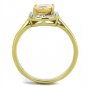 TK2173 - IP Gold(Ion Plating) Stainless Steel Ring with AAA Grade CZ in Champagne