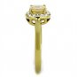 TK2173 - IP Gold(Ion Plating) Stainless Steel Ring with AAA Grade CZ in Champagne