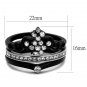TK2187 - Two-Tone IP Black Stainless Steel Ring with AAA Grade CZ in Clear