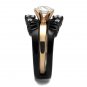 TK2189 - IP Rose Gold+ IP Black (Ion Plating) Stainless Steel Ring with AAA Grade CZ in Clear