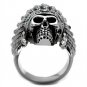 TK2245 - High polished (no plating) Stainless Steel Ring with Top Grade Crystal in Emerald
