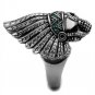 TK2245 - High polished (no plating) Stainless Steel Ring with Top Grade Crystal in Emerald