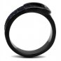TK2549 - IP Black(Ion Plating) Stainless Steel Ring with Top Grade Crystal in Multi Color