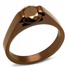 TK2594 - IP Coffee light Stainless Steel Ring with AAA Grade CZ in Light Coffee