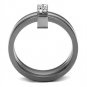 TK2599 - Two Tone IP Light Black (IP Gun) Stainless Steel Ring with Top Grade Crystal in Clear