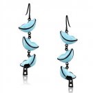 TK2624 - IP Black(Ion Plating) Stainless Steel Earrings with Epoxy in Sea Blue Default Title