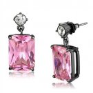 TK2892 - IP Light Black (IP Gun) Stainless Steel Earrings with AAA Grade CZ in Rose Default Title