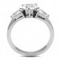 TK3138 - High polished (no plating) Stainless Steel Ring with AAA Grade CZ in Clear