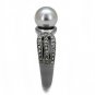 TK3170 - IP Light Black (IP Gun) Stainless Steel Ring with Synthetic Pearl in Gray