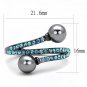 TK3204 - IP Light Black (IP Gun) Stainless Steel Ring with Synthetic Pearl in Gray