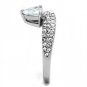 TK3207 - High polished (no plating) Stainless Steel Ring with AAA Grade CZ in Clear