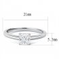 TK3250 - High polished (no plating) Stainless Steel Ring with AAA Grade CZ in Clear