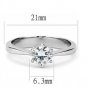 TK3252 - High polished (no plating) Stainless Steel Ring with AAA Grade CZ in Clear