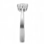 TK3252 - High polished (no plating) Stainless Steel Ring with AAA Grade CZ in Clear