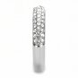 TK3437 - High polished (no plating) Stainless Steel Ring with Top Grade Crystal in Clear