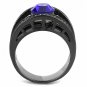 TK3453 - IP Light Black (IP Gun) Stainless Steel Ring with Top Grade Crystal in Sapphire