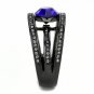 TK3453 - IP Light Black (IP Gun) Stainless Steel Ring with Top Grade Crystal in Sapphire