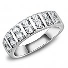 TK3504 - High polished (no plating) Stainless Steel Ring with AAA Grade CZ in Clear