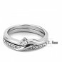 TK3508 - High polished (no plating) Stainless Steel Ring with AAA Grade CZ in Clear