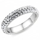 TK3533 - High polished (no plating) Stainless Steel Ring with Top Grade Crystal in Clear