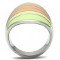 TK504 - High polished (no plating) Stainless Steel Ring with Epoxy in Multi Color