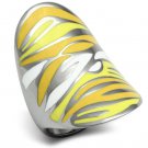 TK688 - High polished (no plating) Stainless Steel Ring with Epoxy in Multi Color