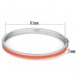TK748 - High polished (no plating) Stainless Steel Bangle with Epoxy in Orange