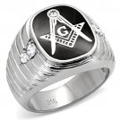TK8X024 - High polished (no plating) Stainless Steel Ring with Top Grade Crystal in Clear