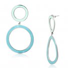 TK917 - High polished (no plating) Stainless Steel Earrings with Epoxy in Multi Color Default Title