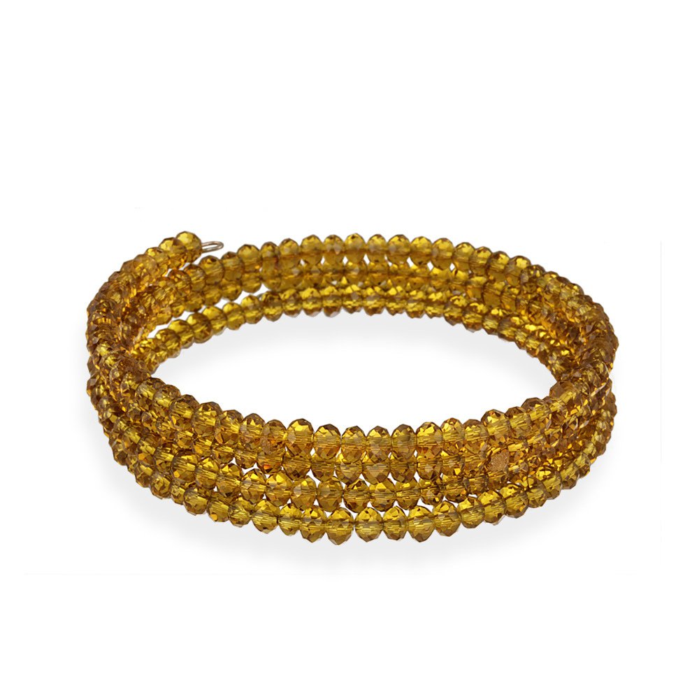 Topaz Glass Bead Coil Bracelet B12406TOP